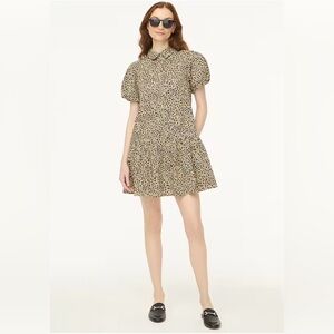 J.Crew Bubble-sleeve Mini Dress Cashew Rustic Canoe size 6 NWT